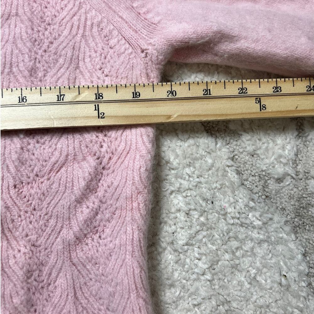 Lucy & Laurel Balletcore Pink Knit Sweater XL Fairycore Lace-Up Angora Blend - Picture 6 of 10